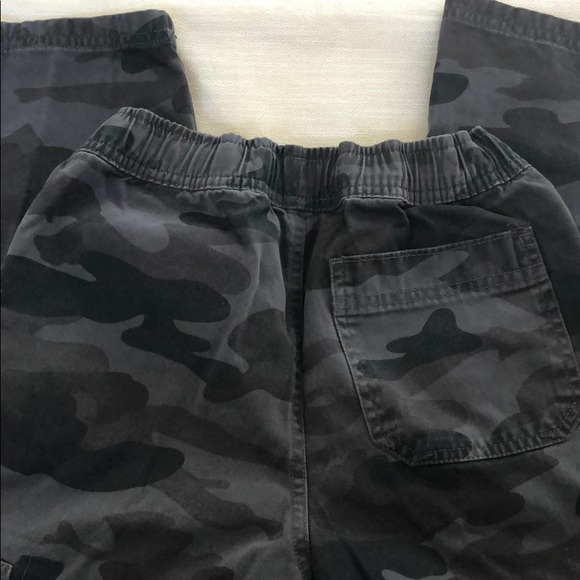 Black Camo Cargo Pants w/adjustable waist - Picture 3 of 3